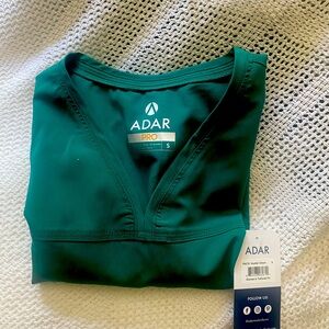 Adar forest green women’s scrub top in small